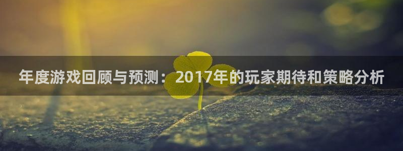 奇亿娱乐平台官网入口：年度游戏回顾与预测：2017年的玩家期