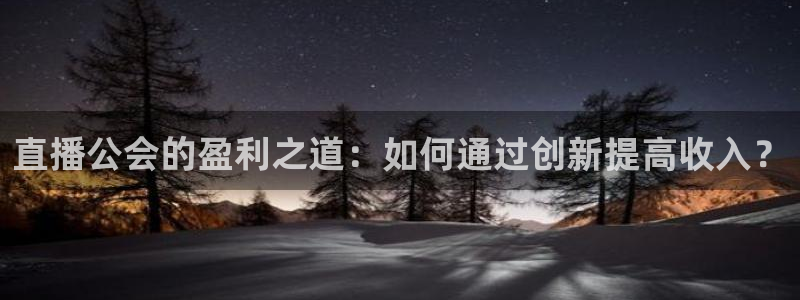 9255tv直播nba在线直播：直播公会的盈利之道：如何通过创新提高收入？